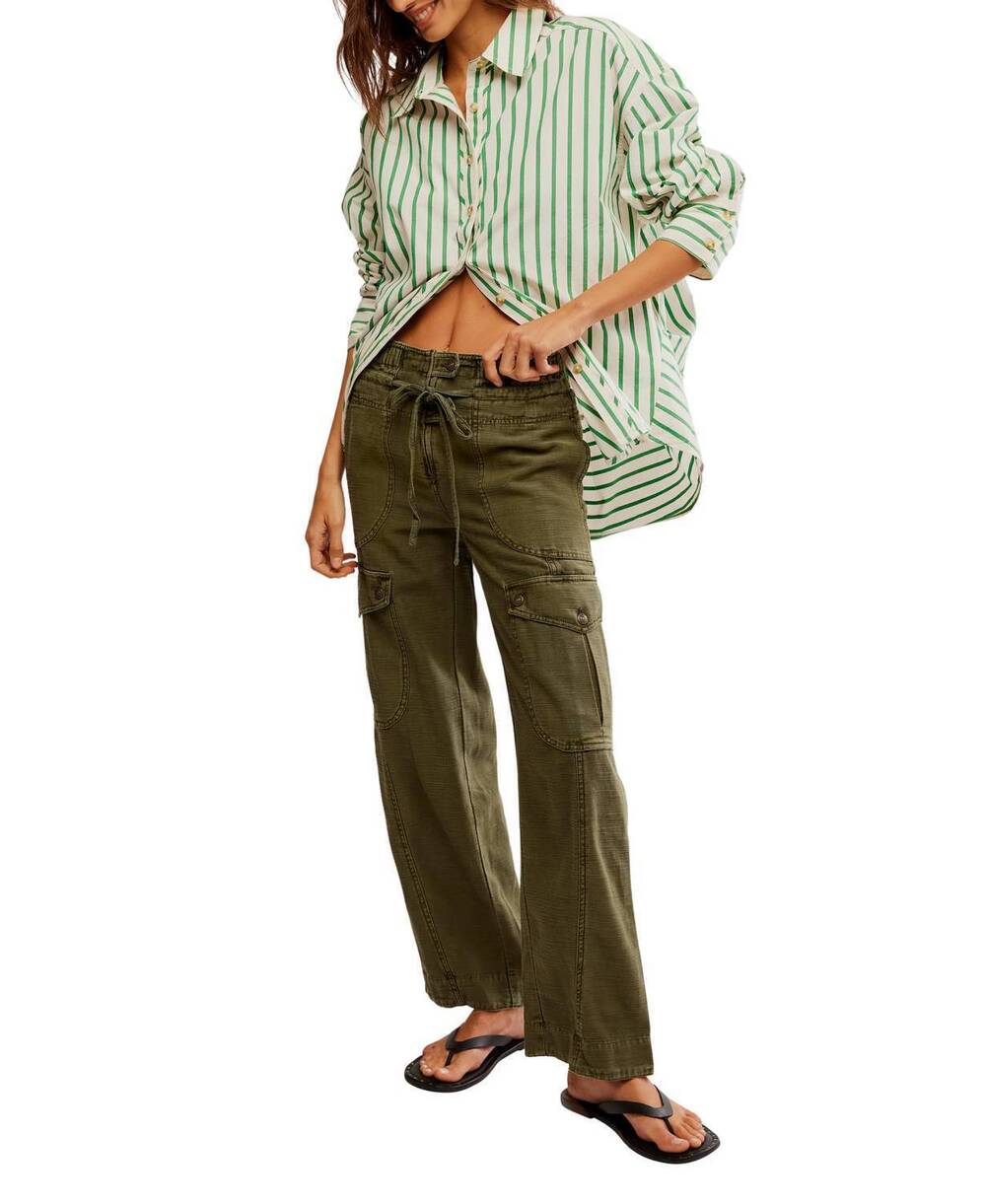 NEW FREE PEOPLE women's park ave pant in green